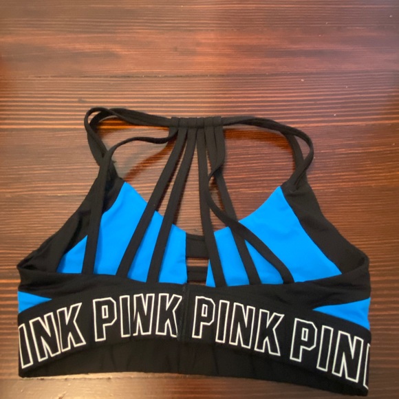 PINK blue and black sports bra - Picture 2 of 3